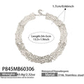 Wide Hammered Texture Link Choker Necklace Gold Steel Tones view 9