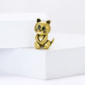 Sitting Cat Brooch with Polished Metal Finish Decorative Metal Pin view 4