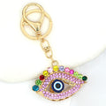 Rhinestone Evil Eye Keychain Gold Clasp Four Color Styles view 8