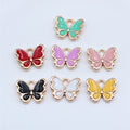 Gold Tone Enamel Butterfly Charms in Seven Bright Colors view 2
