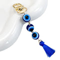 Evil Eye Beaded Keychain With Tassel And Gold Swivel Clasp Bag Charm view 5