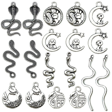 Alloy Metallic Snake Metal Charms with 11 Listed Options