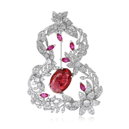 Openwork Gourd brooch displayed on a clean background