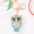 Rhinestone Owl Keychain Heart Belly Gold Tone 4 Colors view 7