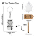 Printed Wood Bible Verse Tag Split Ring Keychain and Attached Hardware view 2