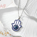 Blue Evil Eye Hamsa Keychains and Pendant Necklaces in Gold or Silver Tone view 8