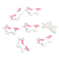 White Enamel Unicorn Charms with Colorful Mane and Tail view 8