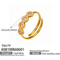 Crystal Circle Open Ring in Five Color and Metal Combinations view 6