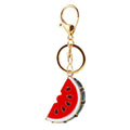 Red And Green Watermelon Slice Keychain With Ring And Lobster Clasp view 3