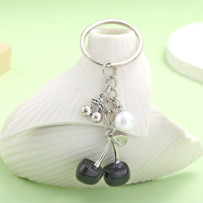 Cherry Charm Keychains in 4 Pictured Variations for Bags and Keys