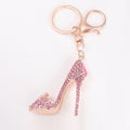 Rhinestone High Heel Shoe Keychain Flower Accent Charm view 5