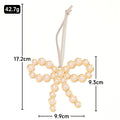 Pearl Bow Christmas Ornament Metal Hanging Tree Charm view 2