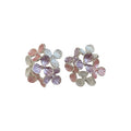 Pink and Lilac Floral Cluster Stud Earrings in Two Designs view 5