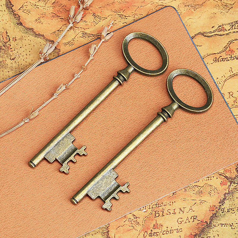 Vintage Alloy Key Charm Pendant 79x23mm for Necklace