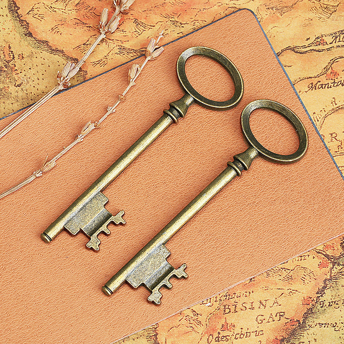 Vintage Alloy Key Charm Pendant 79x23mm for Necklace
