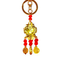 Illuminated Gourd Lantern Keychain With Red Beads and Coin Tassels view 5