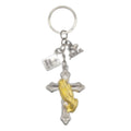 Silver Angel and Gold Praying Hands Keychain and Attached Hardware view 5