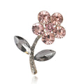 Three Flower Crystal Branch Brooch In Blue And Pink view 5