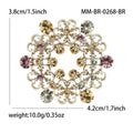 Circular Crystal Wreath Brooch with Pastel Accent Stones view 6