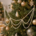 Multi Swag White Faux Pearl Garland Christmas Tree Decor view 2