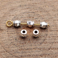 Antique Silver Faceted Cube Spacer Bead With Small Hole view 2