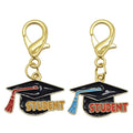 Enamel Student Graduation Cap Clasp Charm Two Tassels view 5