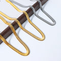 Flat Herringbone Snake Chain Necklace Gold And Steel view 3