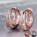 Pave Clear Filigree Half Hoop Earrings Three Tones view 4