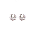 Gold and Silver Pearl Look Clear Stone C Hoop Earrings view 5