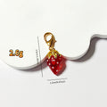 Gold Tone Pearl-Dotted Strawberry Lobster-Clasp Charms in Four Colors view 4