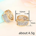 Gold and Silver Tone Openwork Wide Huggie Earrings view 4