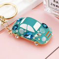 Jeweled Rounded Car Keychains in Seven Pictured Color and Body Styles view 8