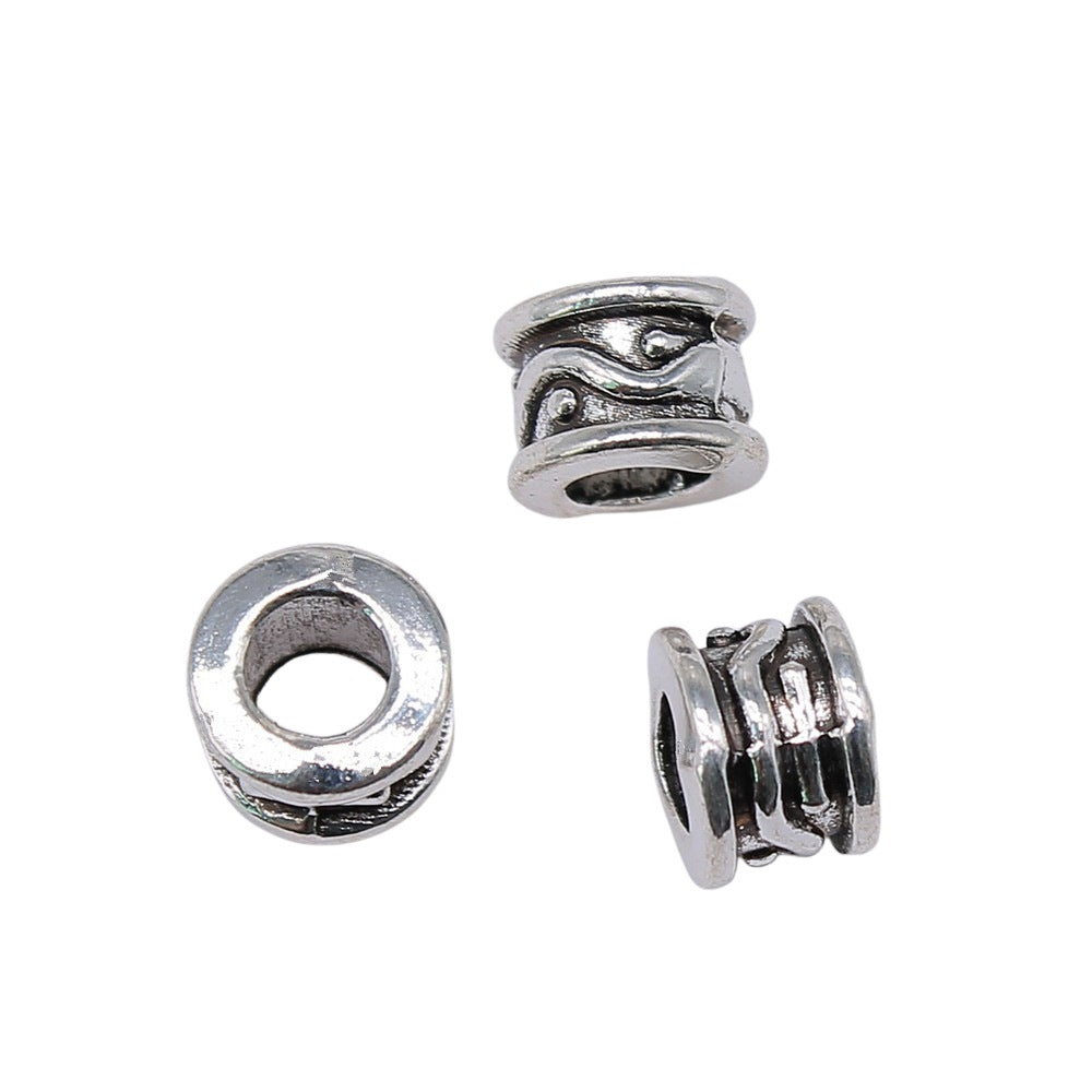 8x8x6mm 1.1g Zinc Alloy Engraved Dreadlock Large Hole Beads for Hair Braid Jewelry Making