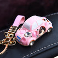 Mixed Beetle and Princess Car Keychains with Four Colored Wrist Straps view 3
