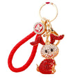 Mixed Jeweled Bent Ear and Long Leg Rabbit Keychains with Wrist Loops view 5