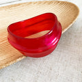Irregular Translucent Resin Wave Bangle Bracelet Multi Color view 8