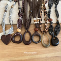 Fabric Cord Necklaces with Large Geometric Resin Pendants view 4