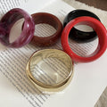 Wide Glossy Resin Round Bangle Bracelet 6 Color Styles view 2