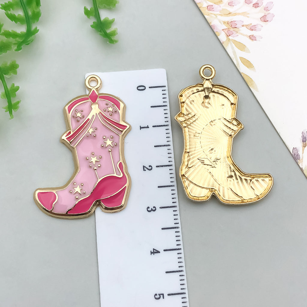 Enamel Zinc Alloy Western Cowboy Bull Head Gun Boot Hat Scarf Charm Pendant for DIY Jewelry