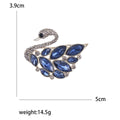 Crystal Swan Brooch with Layered Blue or Pink Wings view 6