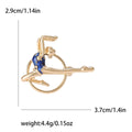 Gold Tone Rhythmic Gymnast Brooch for Jackets Scarves and Lapels view 6