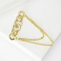 Four Ring Double Chain Brooch in Gold or Silver Tone view 3