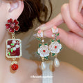 Vintage Style Floral and Pearl Earrings in Seven Designs view 2