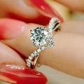 Silver Crown Clear Round CZ Twisted Band Ring Alloy view 2