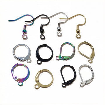 Stainless Steel Earring Hooks and Hoops in Twelve Styles