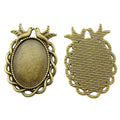 Antique Bronze Sunburst Oval Cabochon Setting Jewelry Making Component view 1