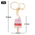 Rhinestone Ice Cream Popsicle Keychain Gold Bag Charm view 2