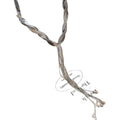 Silver Tone Twisted Link Y Necklace With Long Chain Tassels view 5