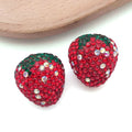 Four-Size Red Rhinestone Strawberry Clay Bead Collection view 6