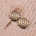 Floral Square Spacer Beads in Four Antique Metal Finishes view 4